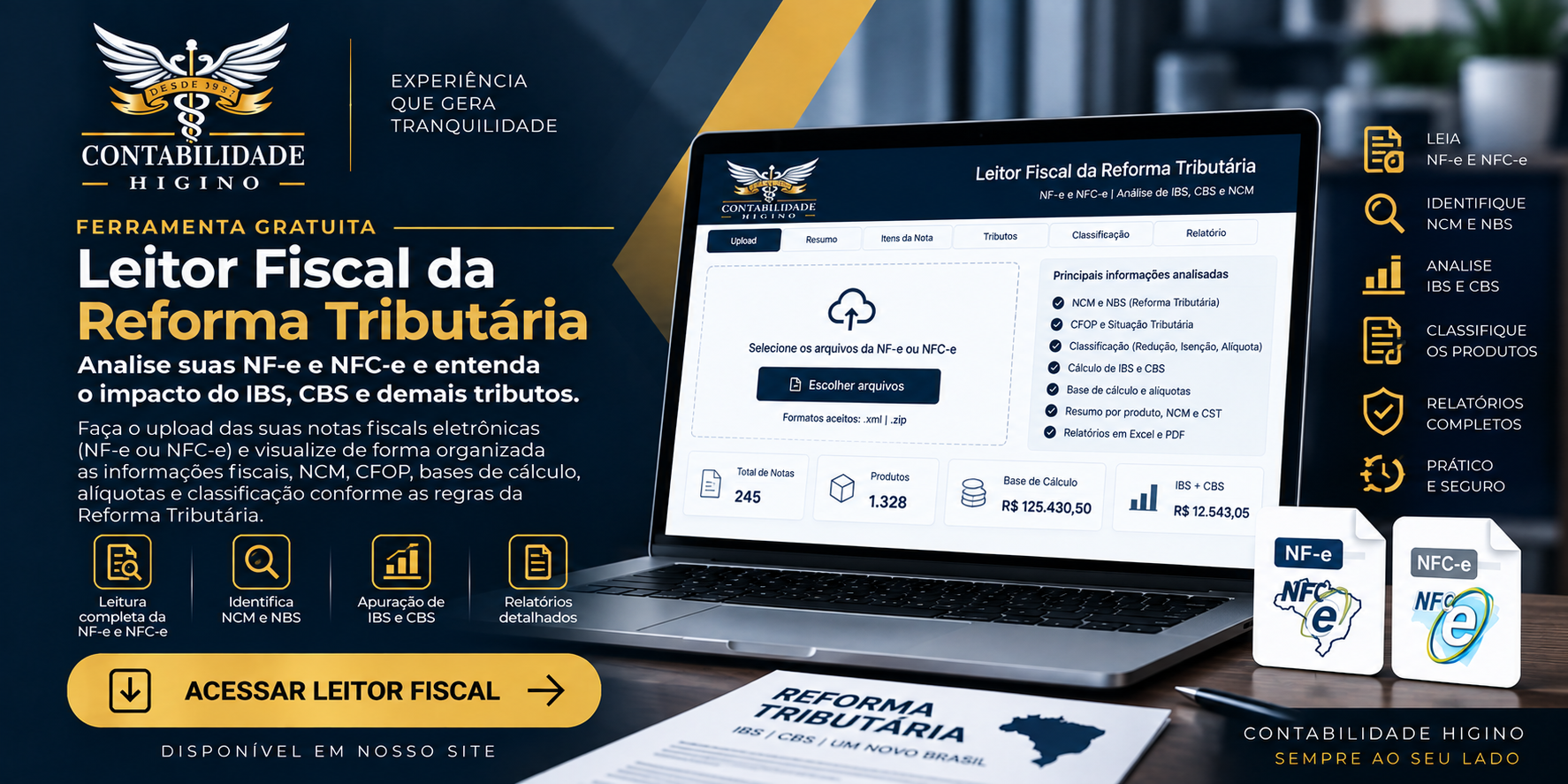 Leitor Fiscal da Reforma CBS e IBS - Contabilidade Higino