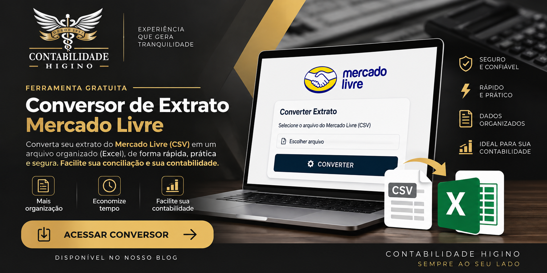 Conversor de Extrato Mercado Pago - Contabilidade Higino